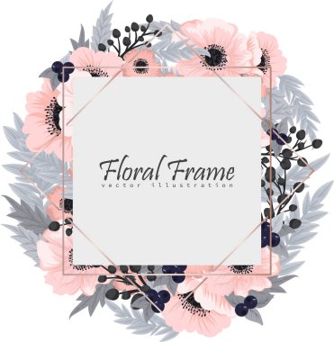 Renkli çiçekli çerçeve çiçek.