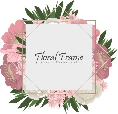 Renkli çiçekli çerçeve çiçek.