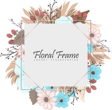 Renkli çiçekli çerçeve çiçek.