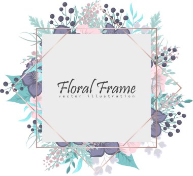 Renkli çiçekli çerçeve çiçek.