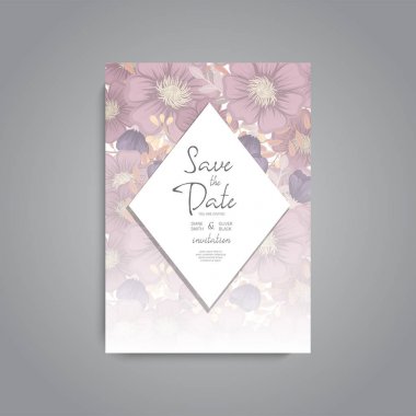 Renkli çiçek düğün davetiyesi.