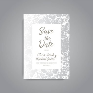 Renkli çiçek düğün davetiyesi.