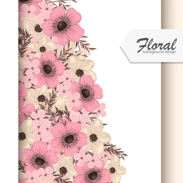 Carte Voeux Avec Fleurs Aquarelle Cadre Vectoriel — Image vectorielle