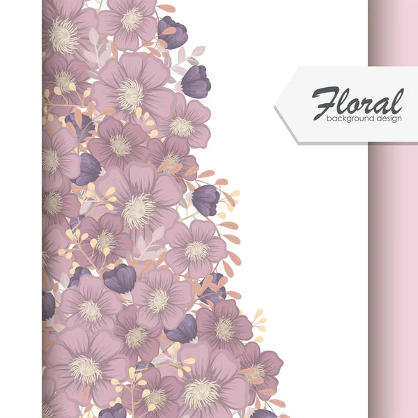 Cartão Saudação Com Flores Aquarela Quadro Vetorial — Vetor de Stock