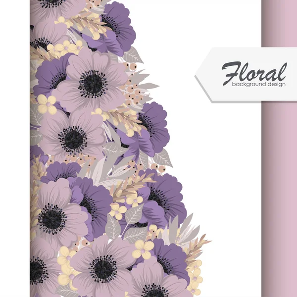 Grußkarte Mit Blumen Aquarell Vektorrahmen — Stockvektor