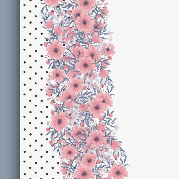 Cadre Floral Avec Fleur Colorée — Image vectorielle