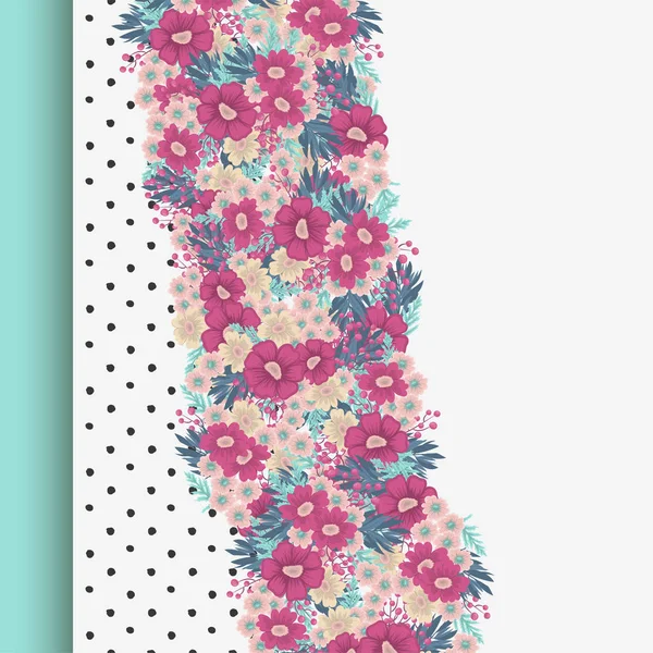 Floral Frame Met Kleurrijke Bloem — Stockvector