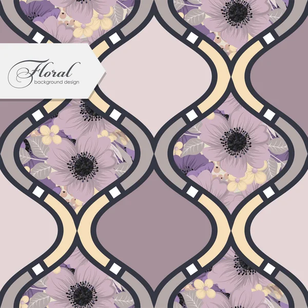 Abstract Patchwork Flowers Vector Seamless Pattern — Stock Vector