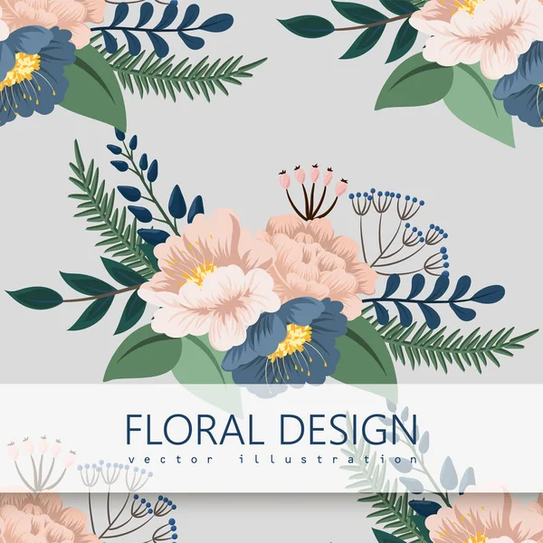 Иллюстрация Trendy Seamless Flower Pattern — стоковый вектор