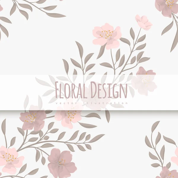 Patrón Rosa Floral Con Flores Hojas — Vector de stock