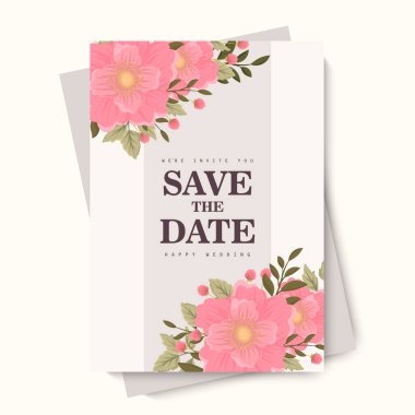 düğün çiçekli arkaplan vektörü şablonu