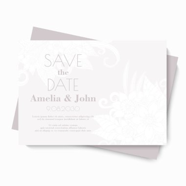 düğün çiçekli arkaplan vektörü şablonu