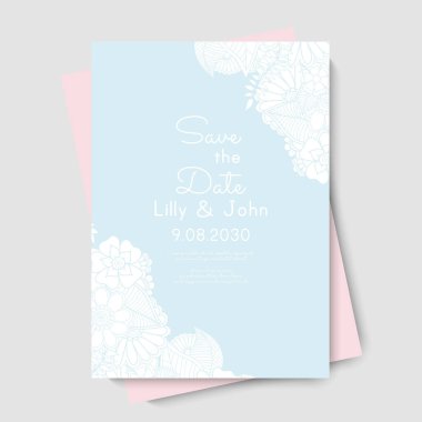 Çiçek arkaplan düğün kartları şablonu