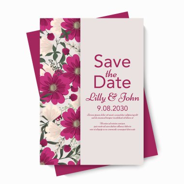 düğün çiçekli arkaplan vektörü şablonu