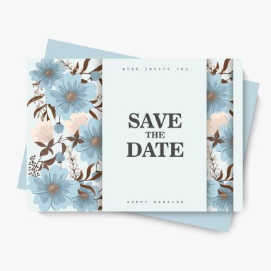 Çiçek arkaplan düğün kartları şablonu