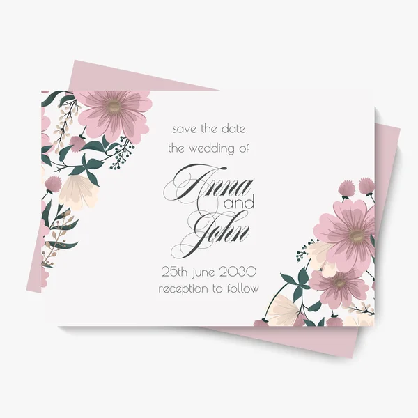 Floral Backgrounds Wedding Cards Template — Stock Vector