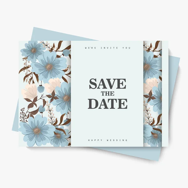 Floral Hintergründe Hochzeitskarten Vorlage — Stockvektor