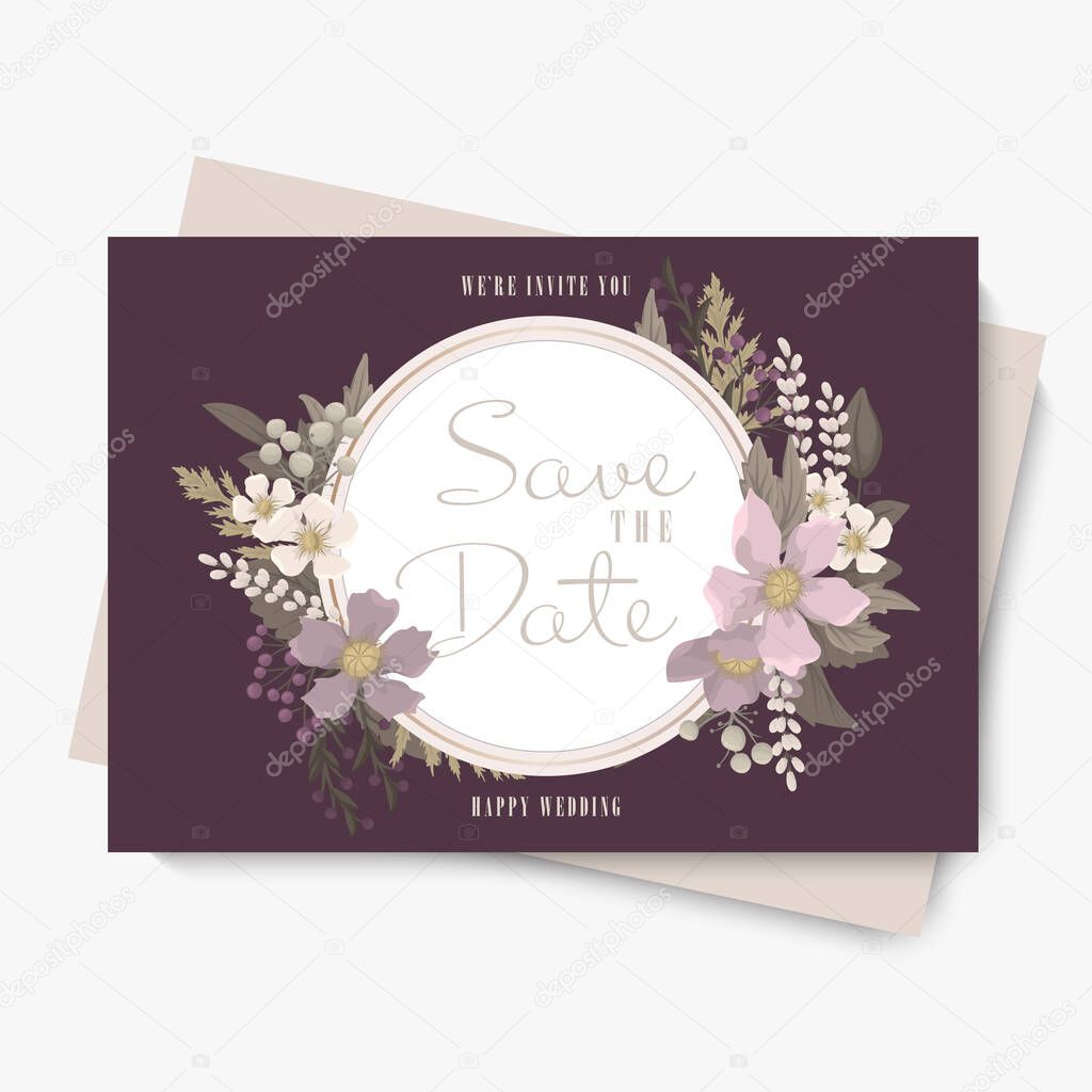 Flower background for wedding template