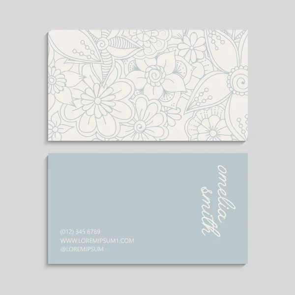 Flower Business Cards Template — Stock Vector