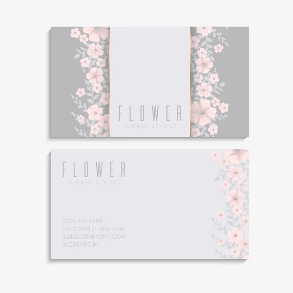 Flower Business Cards Template — Stock Vector