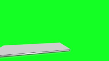 Laptop yeşil ekran görüntüsünü açar ve yeşil arkaplan 4k üzerinde animasyona yakınlaştırır