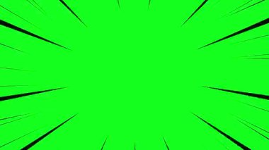 Siyah anime hız çizgisi. Hız çizgileri, komik arkaplan yeşil ekran 4k