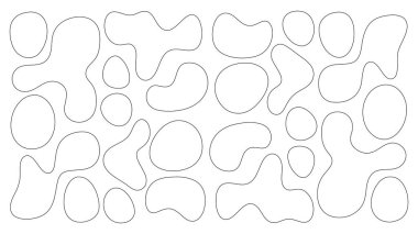 Modern sanat ve tekstil için soyut damlalar düzensiz amipten esinlenilmiş tasarım