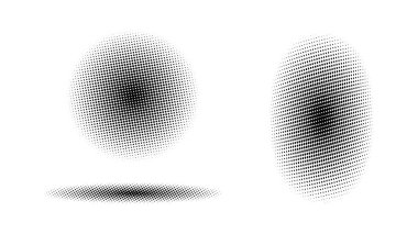 Halftone Sphere and Ellipsoid Dot Pattern with 3D Illusion Effect
