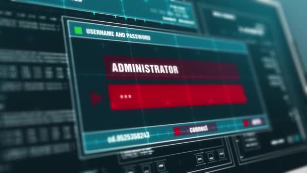 Mot Passe Protégé Avertissement Système Alerte Sécurité Message Erreur Sur — Video