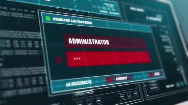 Programa Falha Aviso Aviso Sistema Segurança Alerta Mensagem Erro Tela — Vídeo de Stock