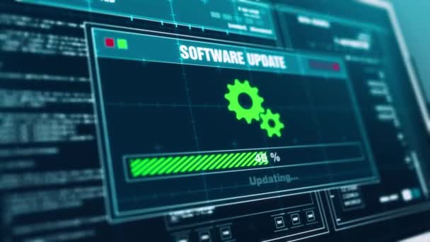 Software Update Vooruitgang Waarschuwing Bericht Update Failed Alert Scherm Computer — Stockvideo