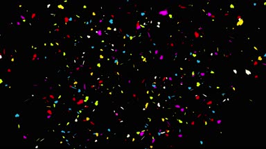 Siyah/yeşil 4k arka plan Bottom_Center_Heart gerçekçi çok renkli konfeti çok şekil kurşun Popper patlamalar çekim düşüyor. Düğün, Doğum günü, kutlama, karnaval, parti veya tatil