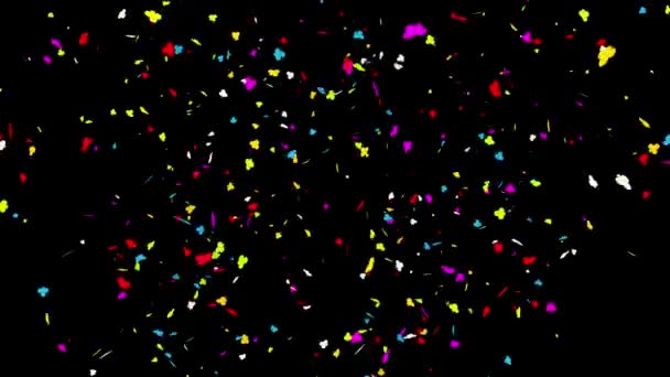 Bottom Center Club Realistic Multicolored Confetti Multi Shape Gunshot Popper — стоковое видео