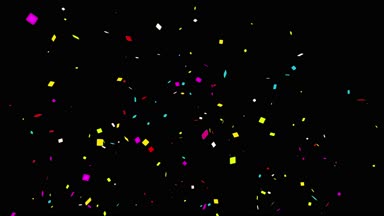  Siyah/yeşil 4k arka plan Bottom_Left_box gerçekçi çok renkli konfeti çok şekil kurşun Popper patlamalar çekim düşüyor. Düğün, Doğum günü, kutlama, karnaval, parti veya tatil