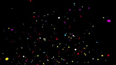  Siyah/yeşil 4k arka plan Bottom_Right_Circle gerçekçi çok renkli konfeti çok şekil kurşun Popper patlamalar çekim düşüyor. Düğün, Doğum günü, kutlama, karnaval, parti veya tatil