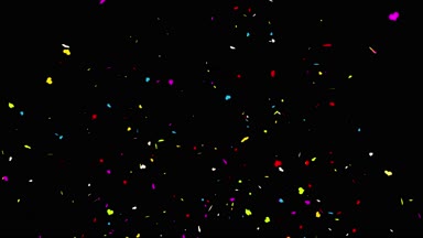 Siyah/yeşil 4k arka plan Bottom_Right__Heart gerçekçi çok renkli konfeti çok şekil kurşun Popper patlamalar çekim düşüyor. Düğün, Doğum günü, kutlama, karnaval, parti veya tatil