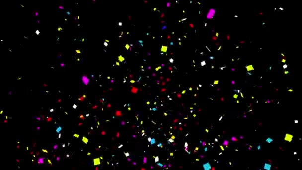 Bottom Left Right Square Realistic Multicolored Confetti Multi Shape Gunshot — Vídeo de Stock