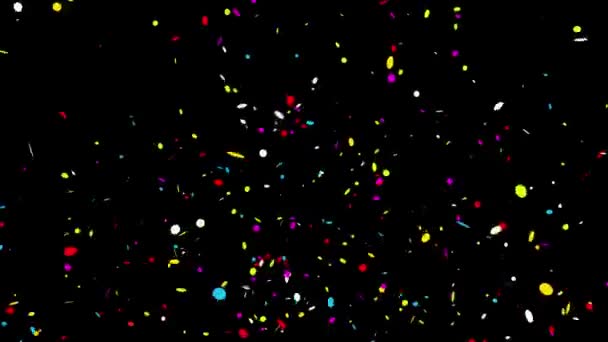 Bottom Left Right Circle Realistic Multicolored Confetti Multi Shape Gunshot — Vídeo de Stock