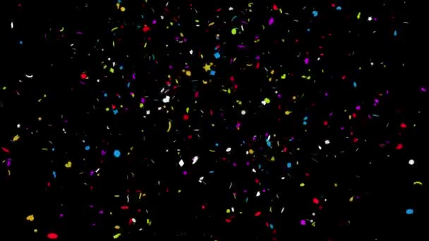 Left Right Center Multi Shape Realistic Confetti Multicolore Multi Shape — Video Stock