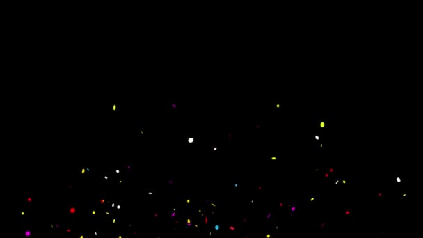 Middle Center Blast Circle Realistic Multicolored Confetti Multi Shape Gunshot — Vídeo de Stock