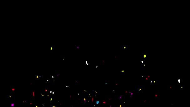 Middle Center Blast Line Multi Shape Realistic Multicolored Confetti Multi — Vídeo de Stock