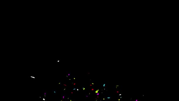 Top _ and _ Right _ _ Heart _ Shape Realistic Multicolore Confetti Multi Shape Gunshot Popper Explosions Tir Tombé fond 4k noir / vert. Anniversaire, Anniversaire, Fête, Fête, Fête, Mariage 