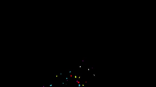 Gunshot Individual Middle Left Heart Realistic Multicolored Confetti Multi Shape — стоковое видео