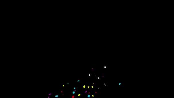 Gunshot Individual Middle Right Left Rectangle Realistic Multicolored Confetti Multi — стоковое видео