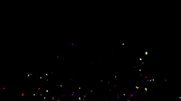 Gunshot Individual Right Left Star Realistic Multicolored Confetti Multi Shape — стоковое видео