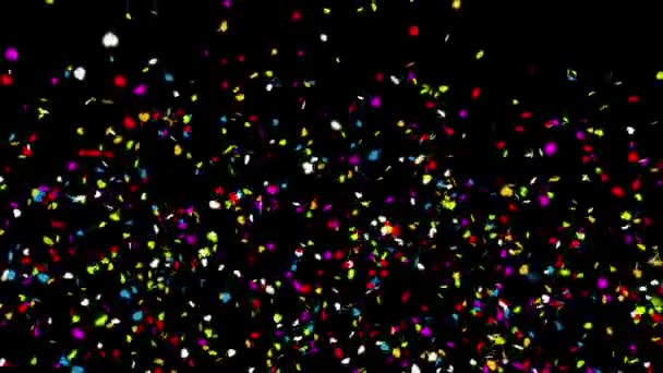 Ground Shot Multi Color Heart Realistic Multicolored Confetti Multi Shape — стоковое видео