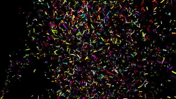 Direita Loops Line Rectangle Realista Multicolorido Confetti Multi Shape Gunshot — Vídeo de Stock