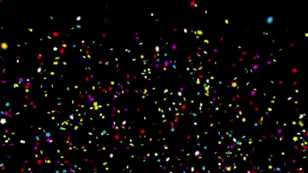 Ground Shot One One Multi Color Star Réaliste Multicolore Confetti — Video