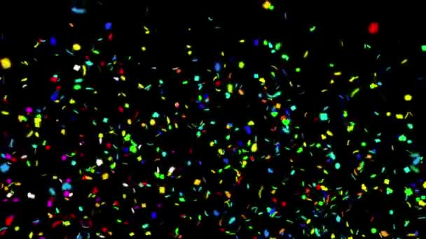 Ground Shot One One Realistic Multicolored Confetti Multi Shape Gunshot — Vídeo de Stock