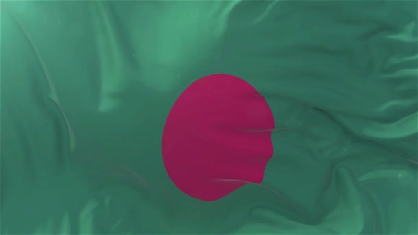 Bandera Bangladesh Cámara Lenta Bandera Clásica Soplado Suave Viento Día — Vídeo de stock